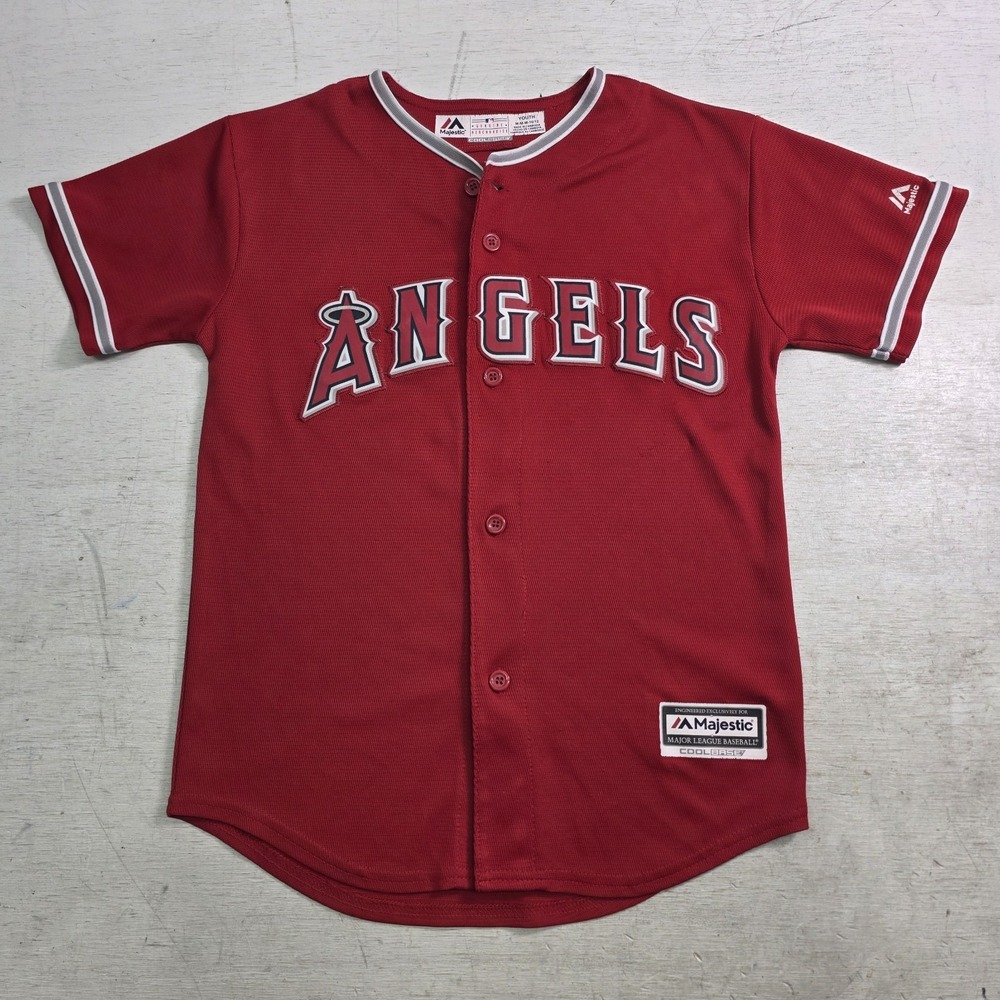Majestic Mike Trout Los Angeles Angels Jersey #27 Youth M 10/12 Red Coolbase MLB